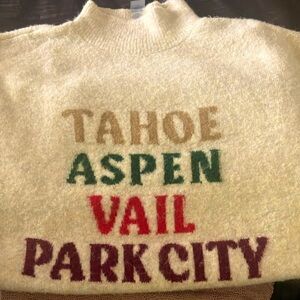 Lou & Grey Cozy Cream “Tahoe, Aspen, Vail, Park City” Sweater size S